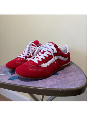 Women's Vans Serio Super Low Pro Sneakers Red & White, SZ 8.5